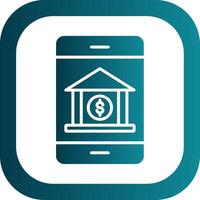 Banking App Glyph Gradient Corner Icon vector
