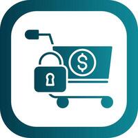 Secure OnGlyph Gradient Corner Shopping Glyph Gradient Corner Icon vector