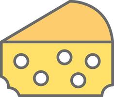 Cheese Line Filled Light Icon vector