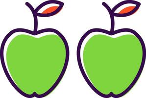 manzana lleno diseño icono vector