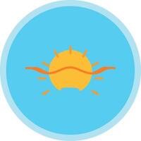 Sunrise Flat Multi Circle Icon vector