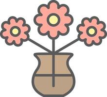 Flower Line Filled Light Icon vector