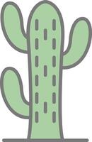 cactus línea lleno ligero icono vector