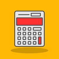 Calculator Filled Shadow Icon vector