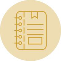 Note Line Yellow Circle Icon vector