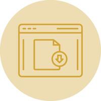 Web Browser Line Yellow Circle Icon vector