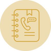 Address Book Line Yellow Circle Icon vector