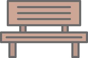 Bench Line Filled Light Icon vector