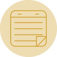 Sticky Notes Line Yellow Circle Icon vector