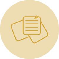 Sticky Notes Line Yellow Circle Icon vector