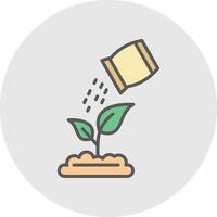 Fertilize The Plants Line Filled Light Icon vector