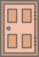 Door Line Filled Light Icon vector