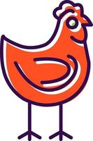 pollo lleno diseño icono vector