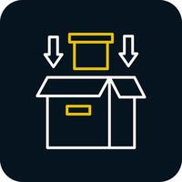 Packing Process Line Red Circle Icon vector