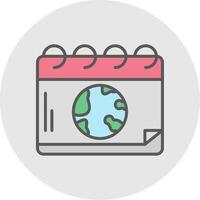 Earth Day Line Filled Light Icon vector