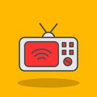 Television Filled Shadow Icon vector