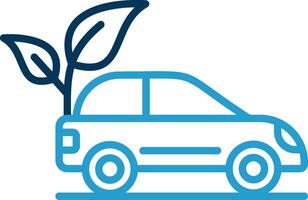 Eco Car Line Blue Two Color Icon vector