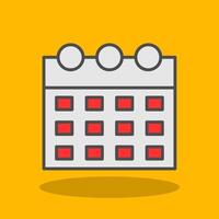 Calendar Filled Shadow Icon vector