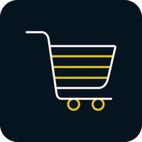 Cart Line Red Circle Icon vector