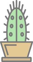 cactus línea lleno ligero icono vector