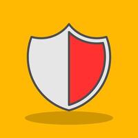 Shield Filled Shadow Icon vector