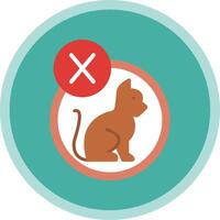 No Pets Allowed Flat Multi Circle Icon vector