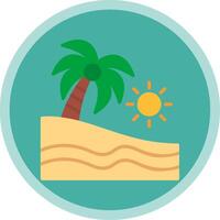 Beach Flat Multi Circle Icon vector