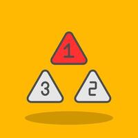 Numbers Filled Shadow Icon vector