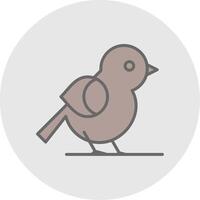 Bird Line Filled Light Icon vector