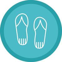 Flip Flops Line Multi Circle Icon vector