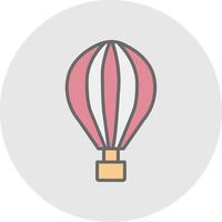 Hot Air Balloon Line Filled Light Icon vector