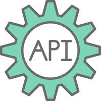 Api Line Filled Light Icon vector