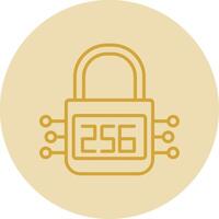 SHA 256 Line Yellow Circle Icon vector
