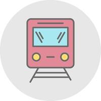 Train Line Filled Light Icon vector