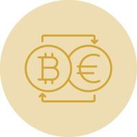 Bitcoin Changer Line Yellow Circle Icon vector