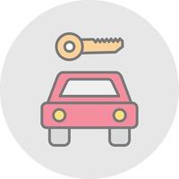 Car Rental Line Filled Light Icon vector