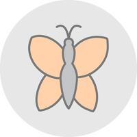 mariposa línea lleno ligero icono vector