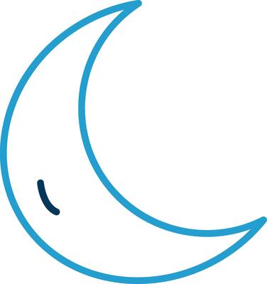 Moon Line Blue Two Color Icon