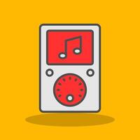 Music Player Filled Shadow Icon vector