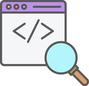 Code Review Line Filled Light Icon vector
