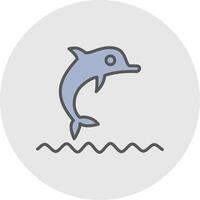 Dolphin Show Line Filled Light Icon vector