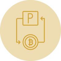 bitcoin paypal línea amarillo circulo icono vector