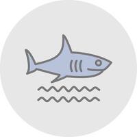 Shark Line Filled Light Icon vector