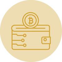 Cryptocurrency Wallet Line Yellow Circle Icon vector