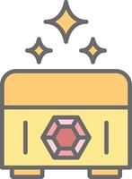 Treasure Chest Line Filled Light Icon vector
