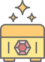 Treasure Chest Line Filled Light Icon vector