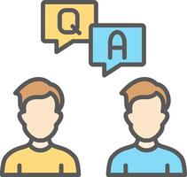 Question And Answer Line Filled Light Icon vector