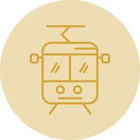 Tram Line Yellow Circle Icon vector