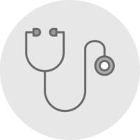 Stethoscope Line Filled Light Icon vector