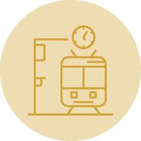 Metro Station Line Yellow Circle Icon vector
